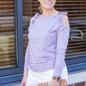 J.CREW Merino Wool Cold Shoulder Sweater